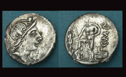 C. Malleolus, Denarius, Mars with Warrior reverse